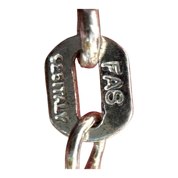 FAS Italy Cubic Zirconia Teardrop Pendant Necklace Sterling Silver Box 18" VTG - Picture 4 of 8